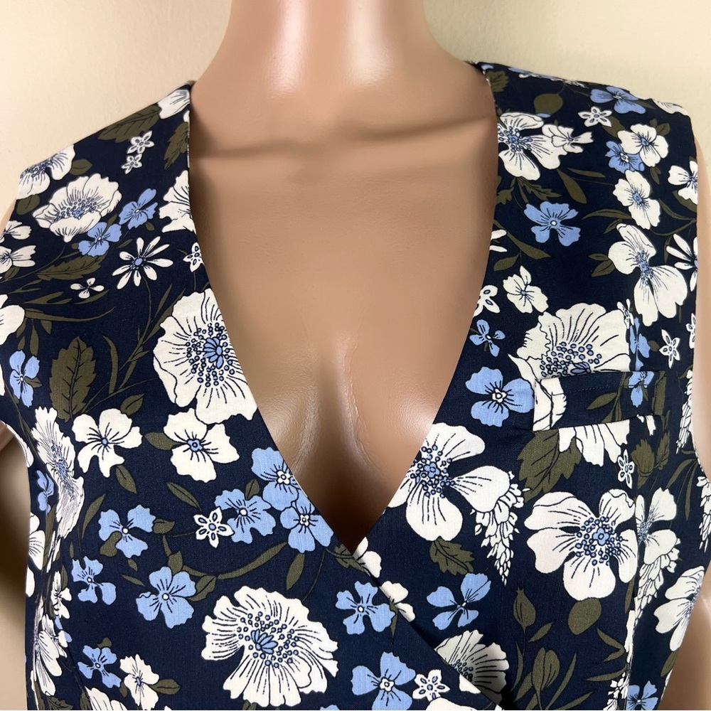 NEW VERONICA BEARD BLUE FLORAL PRINT TOP - Picture 3 of 8